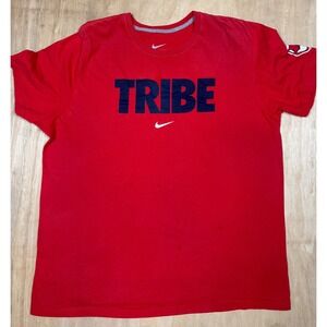 Nike Tribe Red MLB Cleveland Indians Baseball T Shirt Men's XXL